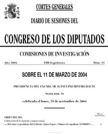 Diarios de Sesiones del congreso de los diputados en formato PDF